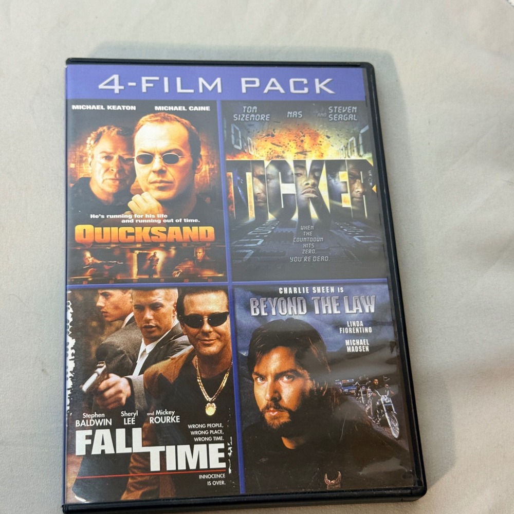 Lionsgate 4-Film Pack DVD Quicksand Ticker Fall Time Beyond the Law Thriller Set